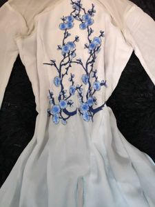 Ethereal Chinese White Folk Dance Dress