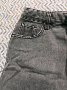 Gray Denim Mini Skirt