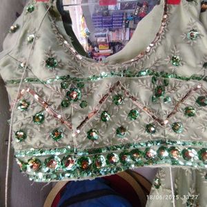 Parrot Sequined Lehenga
