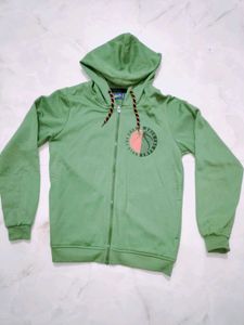 Green Graphic Print Hoodie