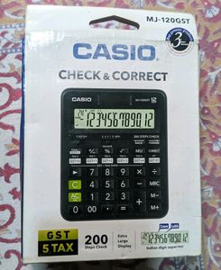 CASIO MJ-120GST - CB189Desktop Calculator for Shop &amp; Office with 5 GST Keys &amp; Total GST