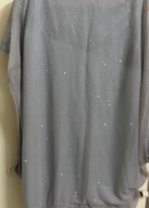 Sleeveless embellished Gray Shimmery Top