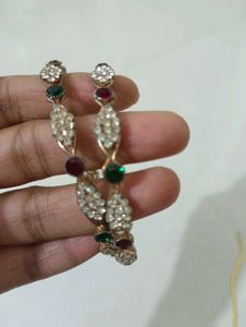 Elegant Gemstone Bangle Bracelet And Neck Chain
