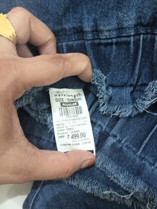 Paper Bag Waist Denim Pants