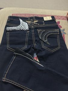 Rhinestone Pocket Jeans
