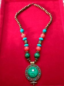 Vintage Tibetan Turquoise Agate And Ruby  Neckpiec