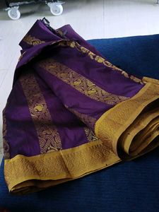 Elegant Purple &amp; Gold Saree