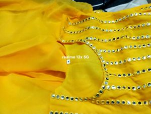 Yellow Mirror Embellished Lehanga And Shrug