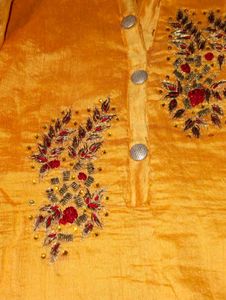 Yellow Red Kurta Set