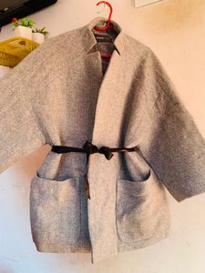 Gray Belted Coat