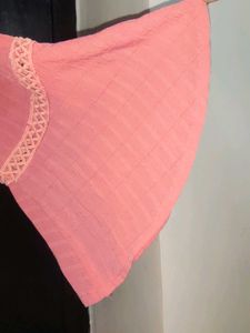 Peach Top with Lace Detail