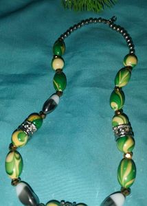 Green &amp; Yellow Beaded Necklace