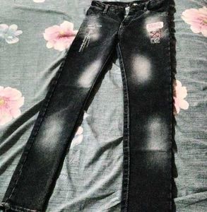 Graphic Print Jeans  For  Boy