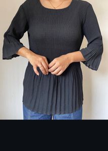 Pleated Black Top