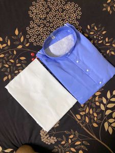 Men&#39;s Kurta Set - Blue &amp; White