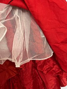 Pintrest Princess Having Cancan Red High-Low Dress