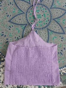 A Cute Cozy Flower Viral Top In Lavender Color