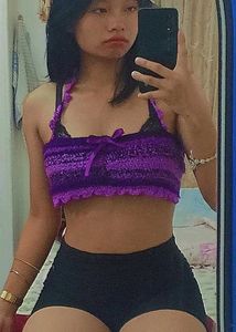 Purple Crochet Crop Top