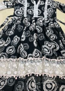 Patterned Black Dress