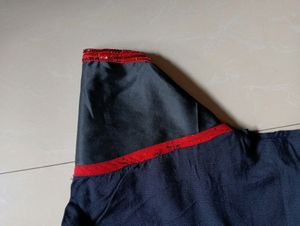 Women Black A-line Asymmetric Kurta