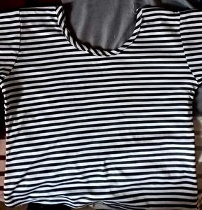 Black And White Crop Top