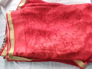 Printed Black And White Saree