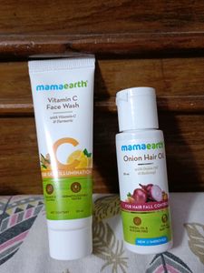 Mama Earth Face Wash And Onion Hair Oil