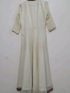Cream Colour Full Length Chiffon Gown