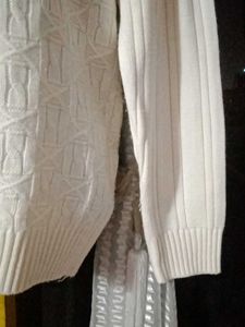 Elegant Cream V-Neck Sweater for man