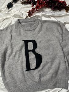 ‘B’ initial Grey Sweater