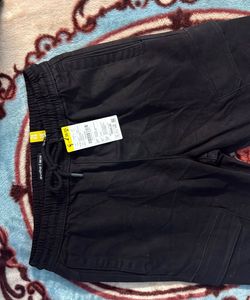 Black Cargo Style Casual Pants