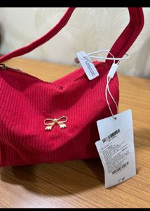 red makeup bag