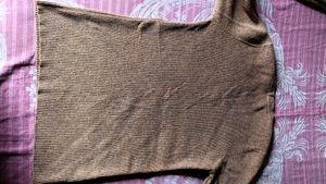 Brown V-Neck Long Pull Over