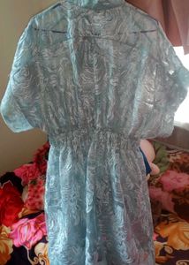 Elegant Blue Lace Dress