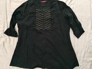 Sangria pure cotton Black Top For Women.