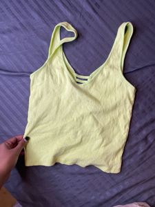 Green Ribbed Tank Top