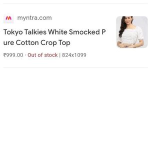 Tokyo Talkies Smoked Puff Sleeves Pure Cotton Top