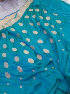 Sea Green Heavy Work Party Saree With Blouse