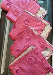 5 Pcs BRIGHT PINK CURTAINS