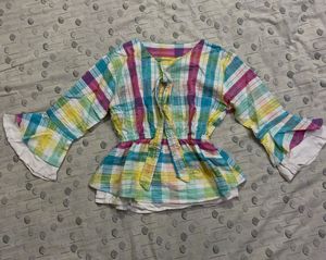 Colorful Peplum Top