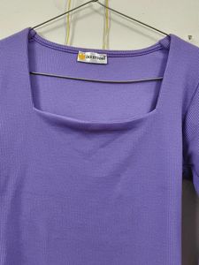 Purple Long Sleeve Crop Top