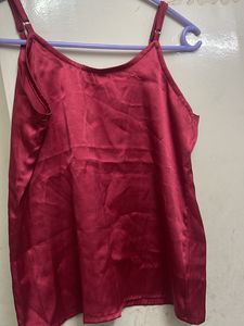 Red Satin Party Top