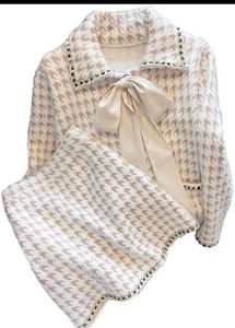 Houndstooth Skirt & Jacket Set