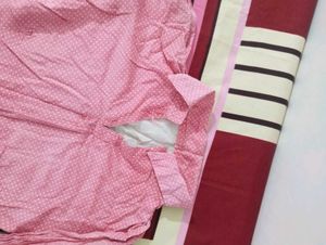 Pink Polka Dot Bell Sleeve Top