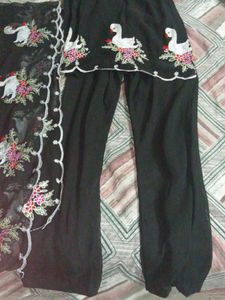 Elegant Black Floral Suit