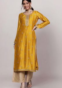 Elegant Yellow Embroidered Kurta