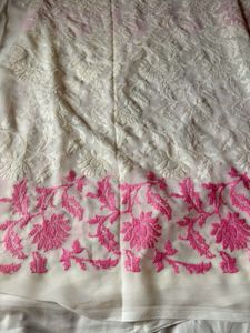 White Georgette Saree
