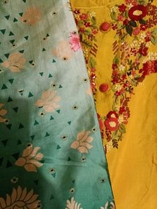 Yellow Embroidered Kurta with dupatta