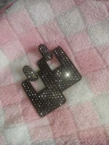 Square Rhinestone Drop Earrings