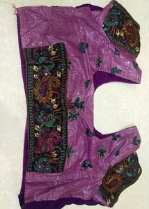 New Saree Embroidered Paisley Fabric With Blouse